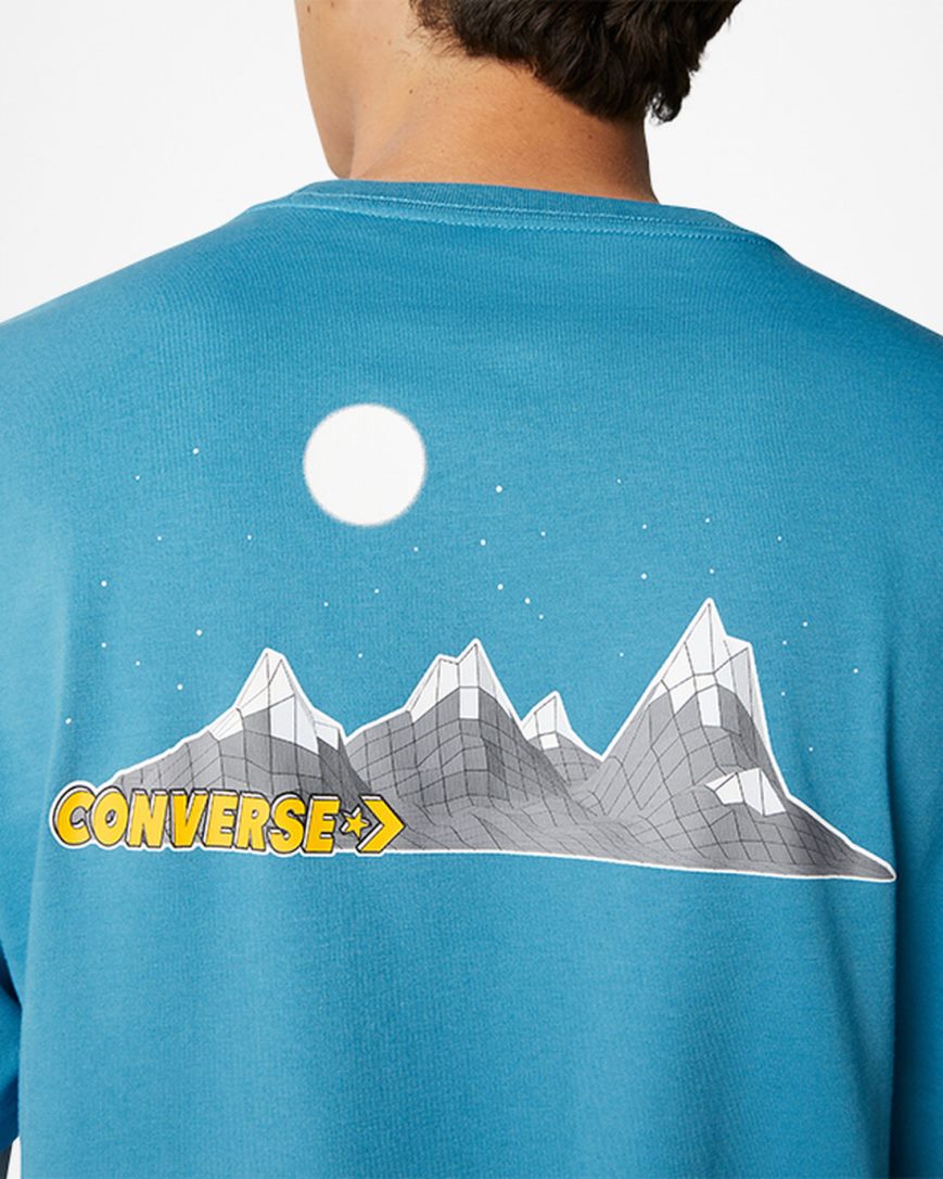 Pánské T-Shirts Converse Moon Mountain Grafická Blankyt | CZ WOYQ39